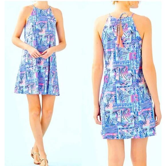 LILLY PULITZER NWT Margot Swing Dress Whisper Blue Yeah Bouy S - Picture 7 of 8